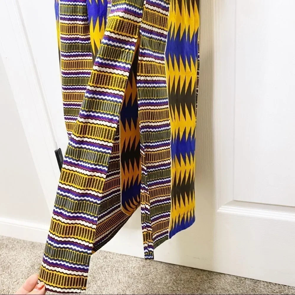 AFRICAN PRINT Off‎ Shoulder Midi Dress Size Small - Picture 4 of 6
